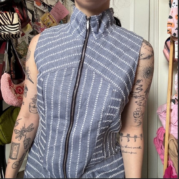 HILTON HOLLIS ZIPPER DENIM MAXI DRESS SIZE 10 - Picture 3 of 6